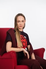 Šukuotinės medvilnės marškinėliai "K. Kruopienytė"